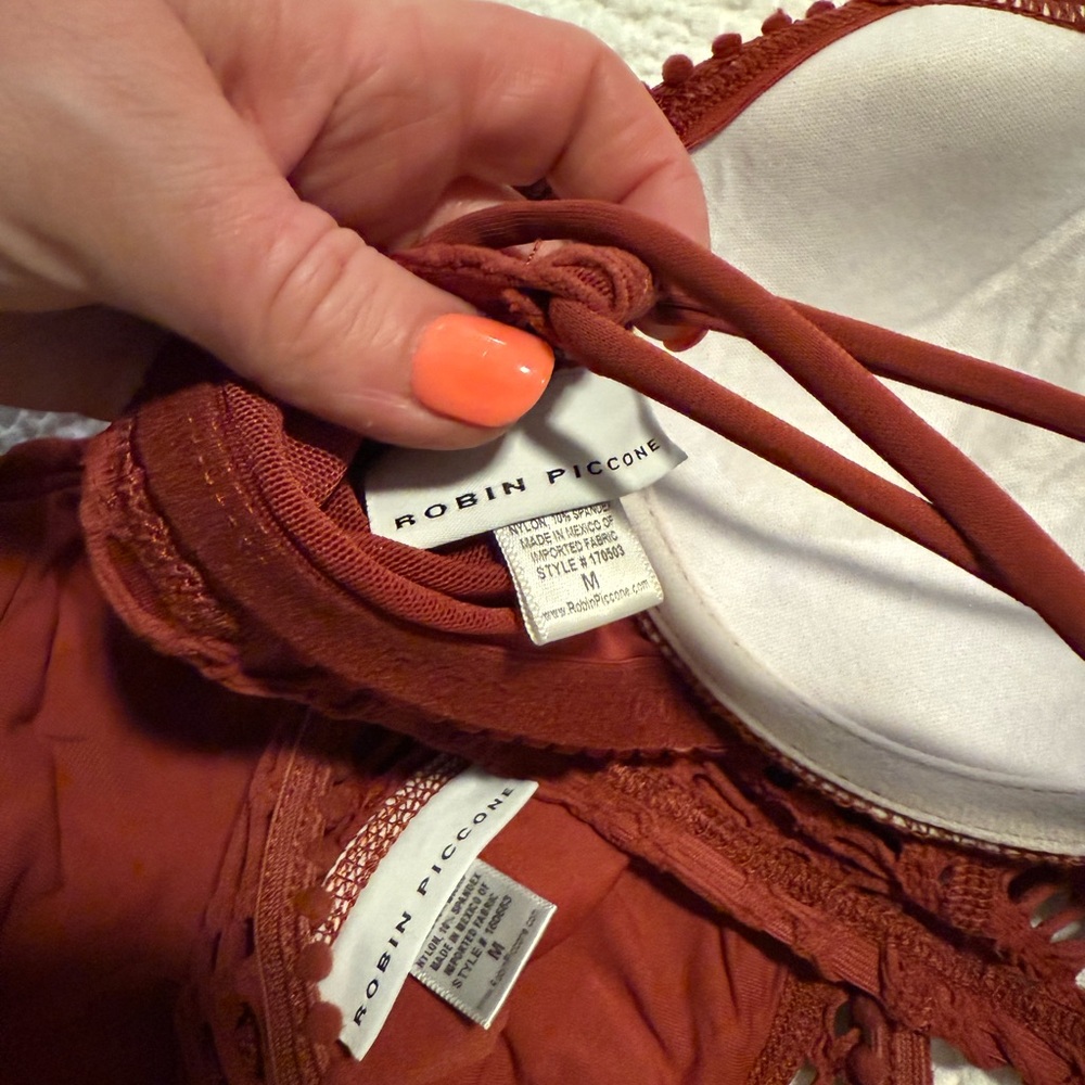 Robin Piccone Rust Crochet Bikini - Picture 3 of 3